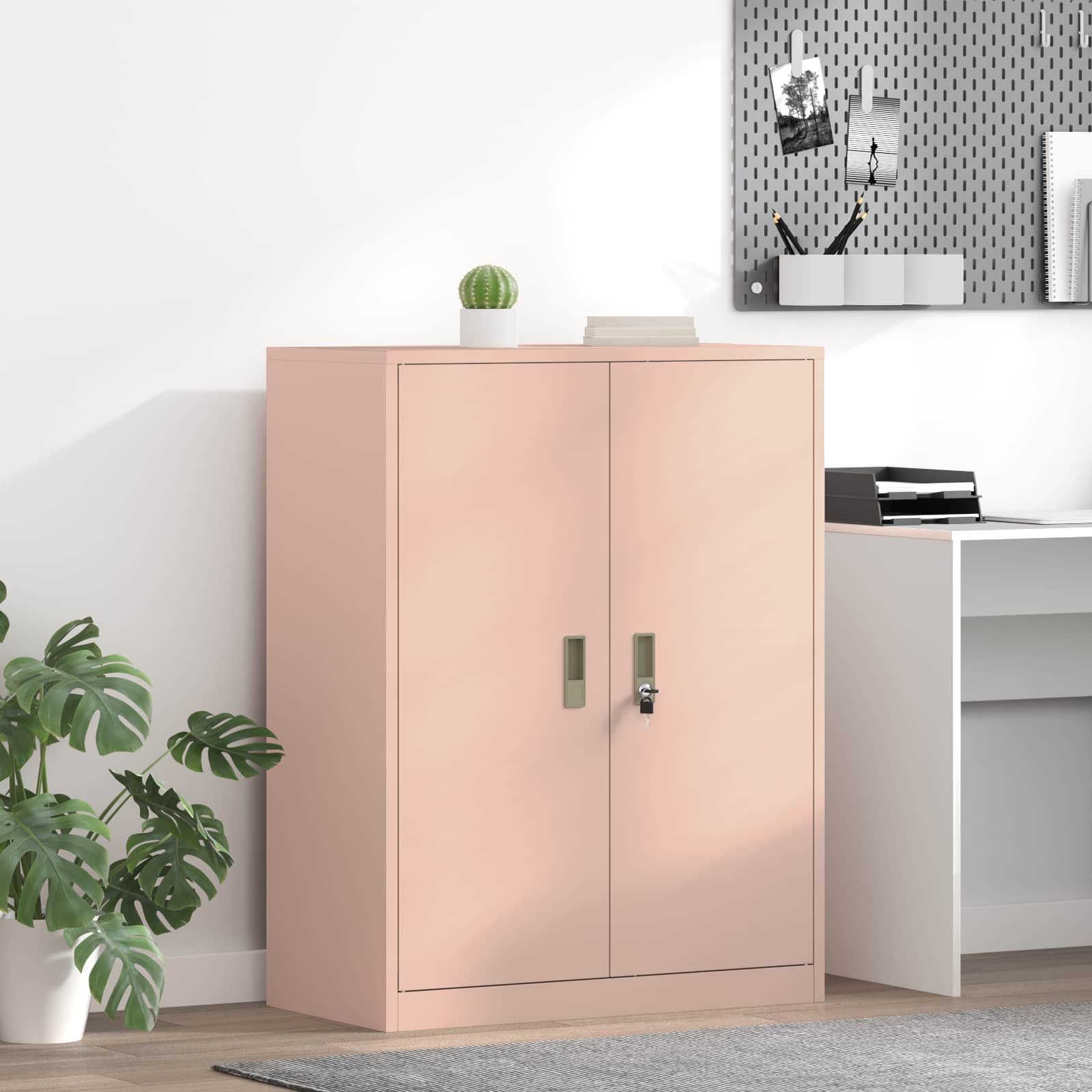 Opbergkast met opslag Roze 80 x 40 x 105 cm Koudgewalst Staal