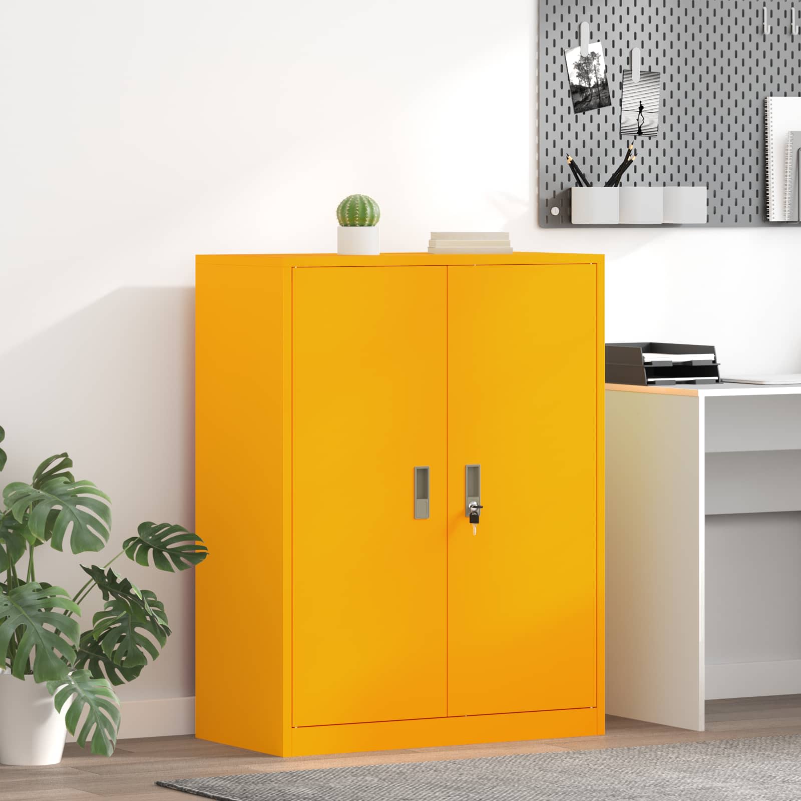 Opbergkast Mosterdgeel 80 x 40 x 105 cm Koudgewalst Staal