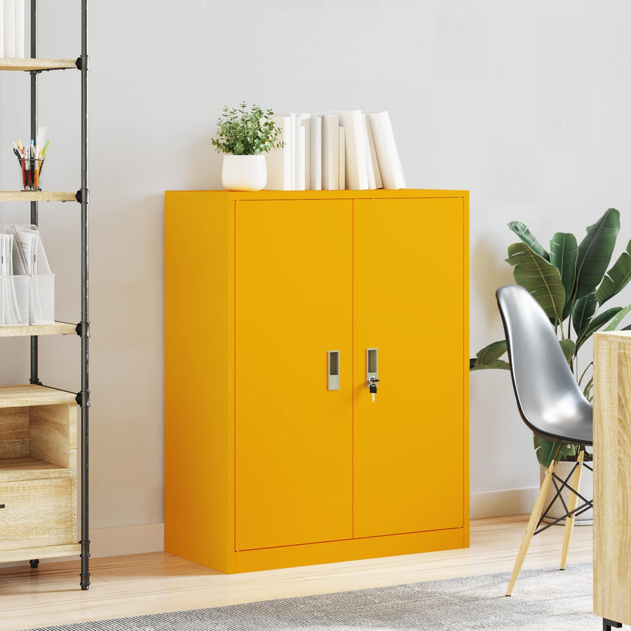 Opbergkast Mosterdgeel 80 x 40 x 105 cm Koudgewalst Staal