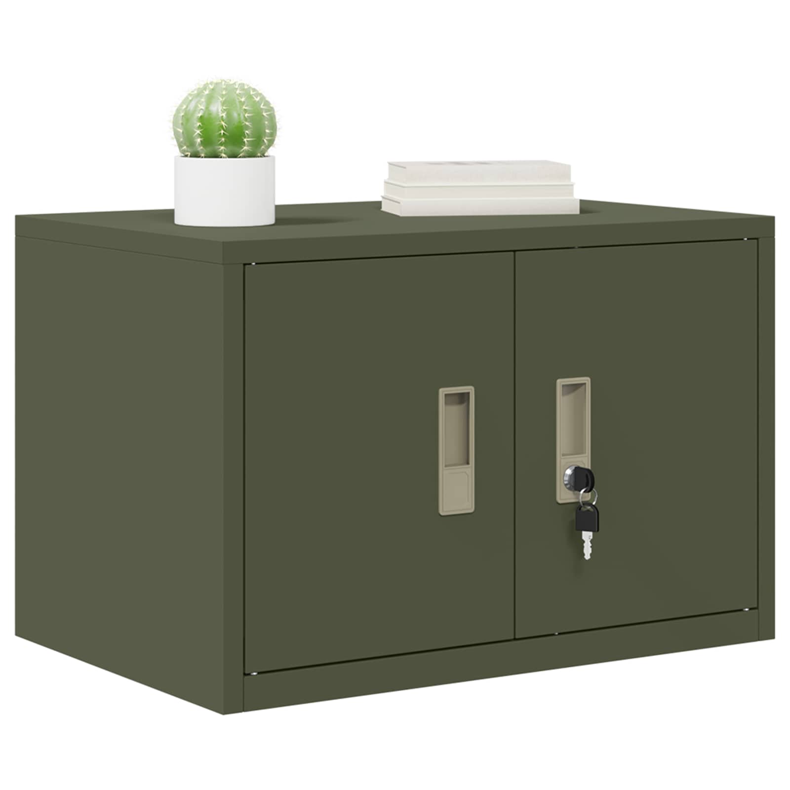 Opbergkast Olijf Groen 60 x 40 x 40 cm Koudgewalst Staal