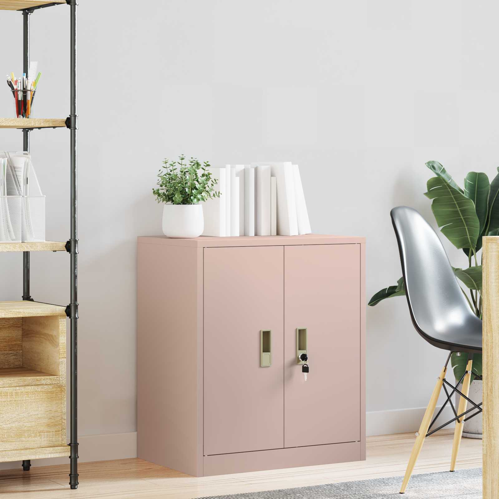 Opbergkast met opslag Roze 60 x 40 x 70 cm Koudgewalst Staal