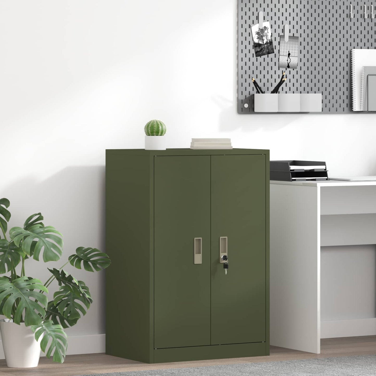 Opbergkast Olijf Groen 60 x 40 x 90 cm Koudgewalst Staal