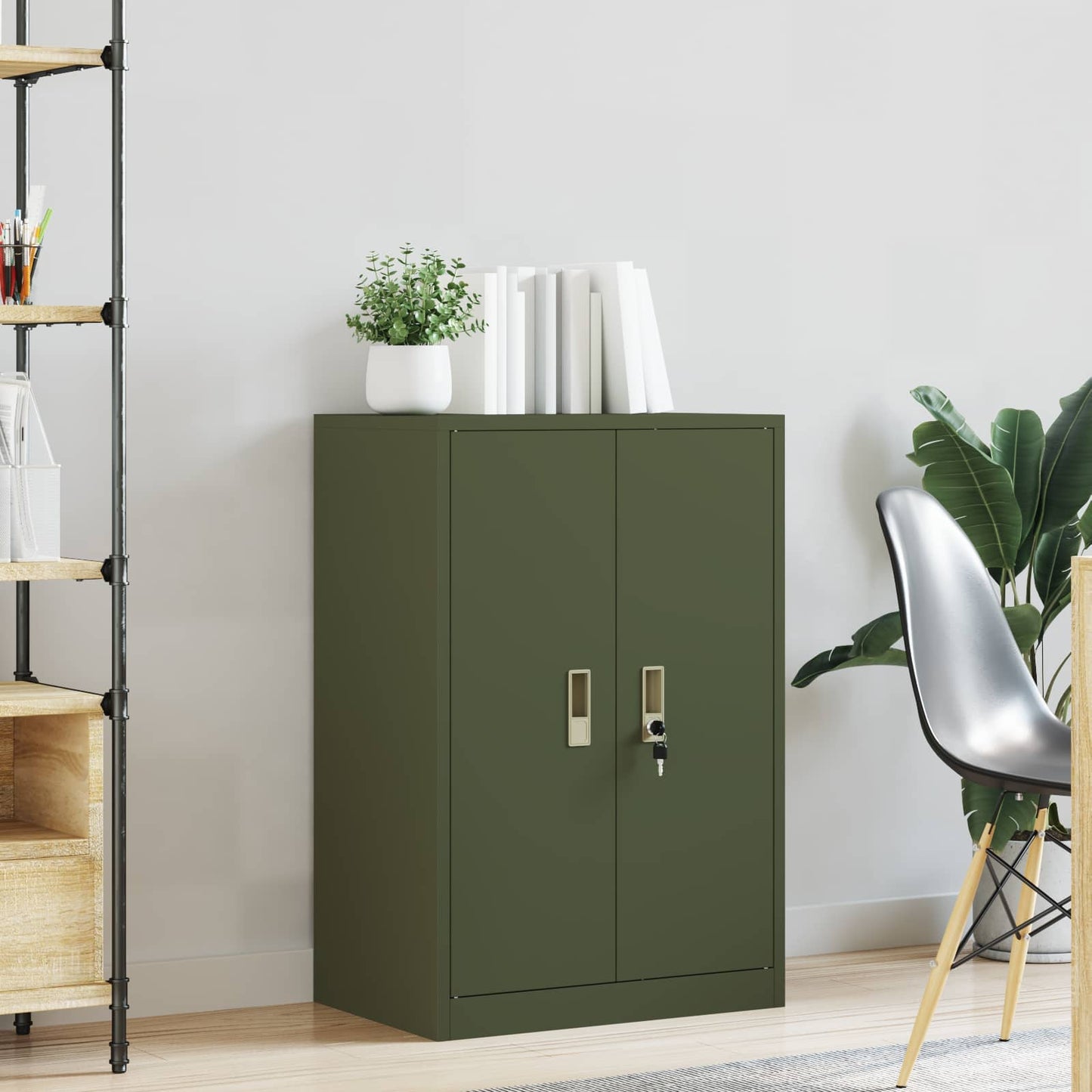 Opbergkast Olijf Groen 60 x 40 x 90 cm Koudgewalst Staal