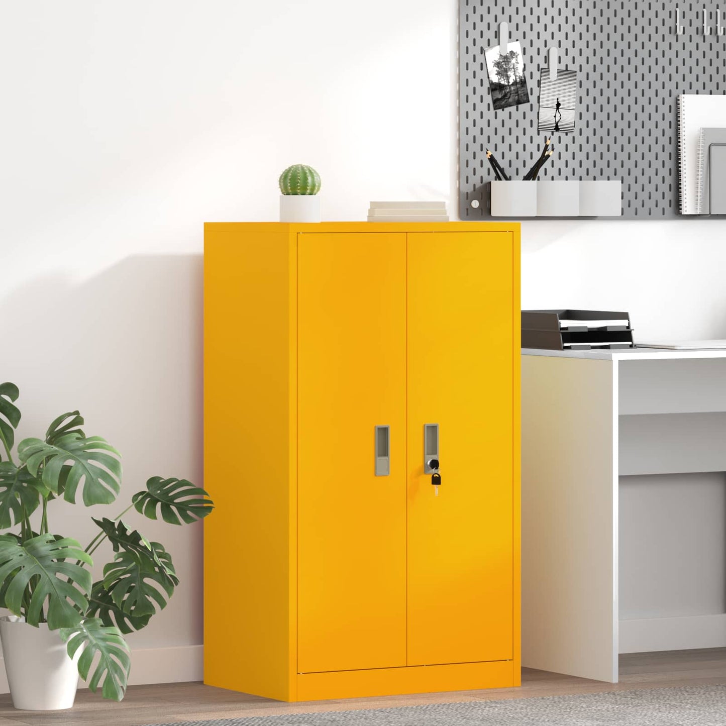 Opbergkast Mosterdgeel 60 x 40 x 105 cm Koudgewalst Staal