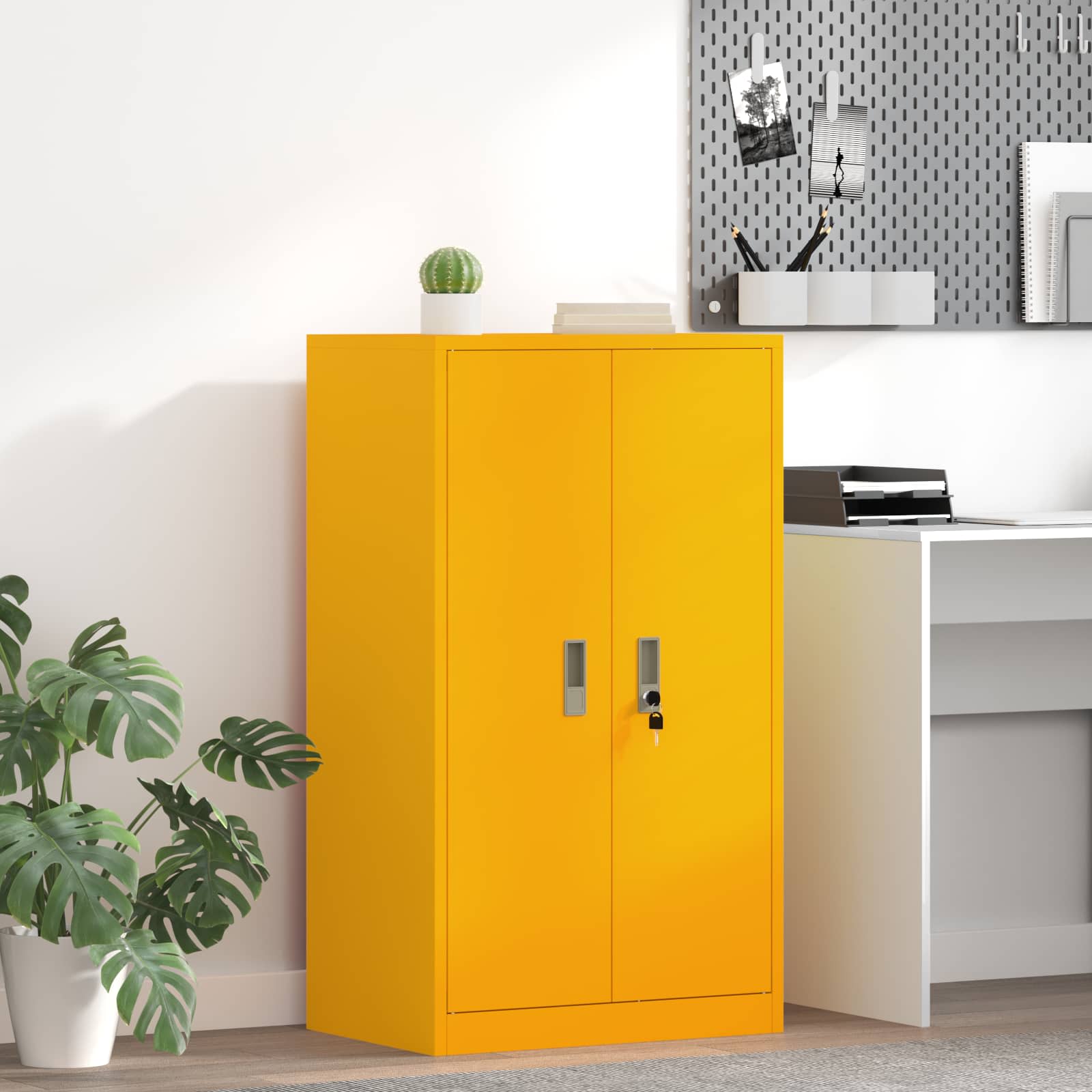 Opbergkast Mosterdgeel 60 x 40 x 105 cm Koudgewalst Staal