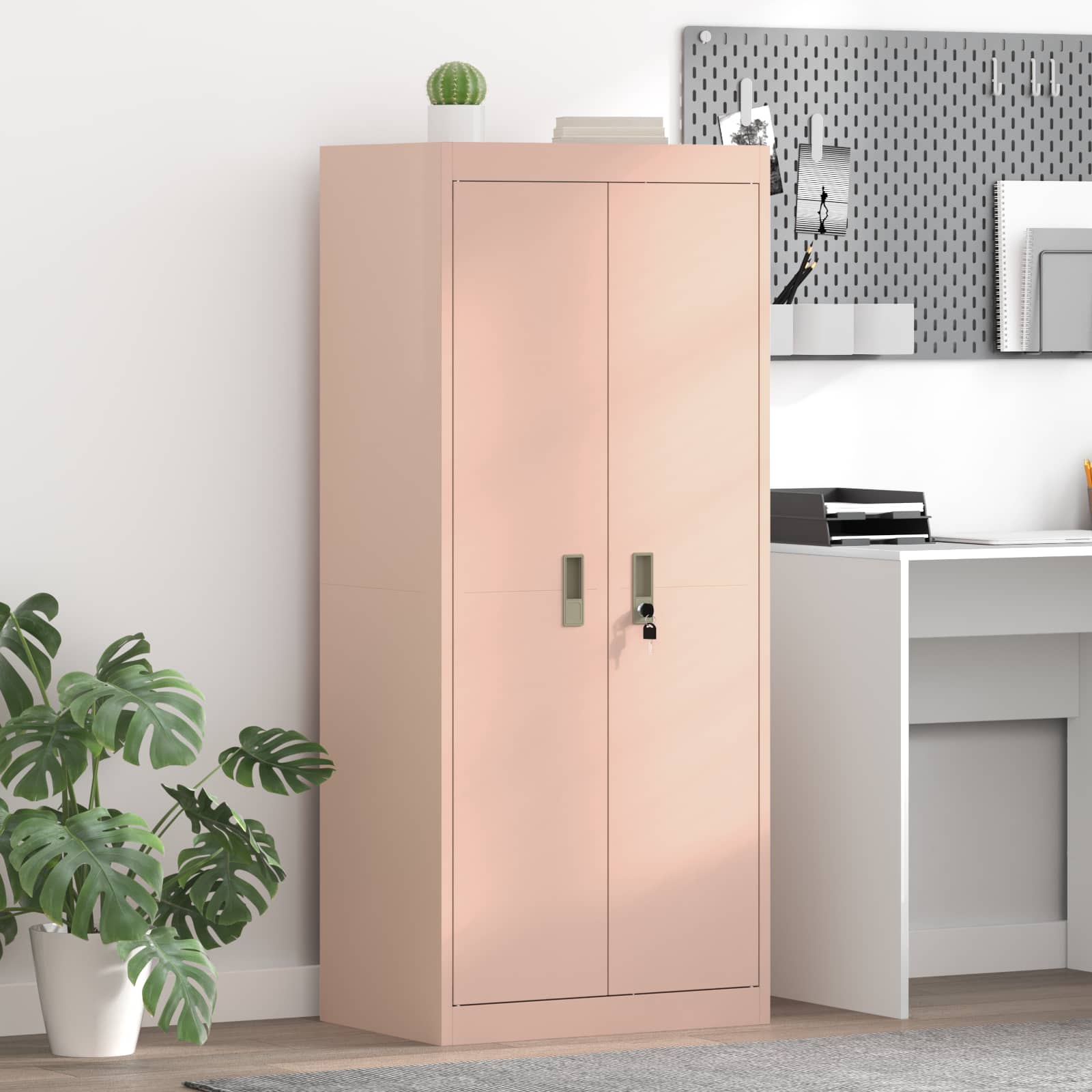 Opbergkast met opslag Roze 60 x 40 x 140 cm Koudgewalst Staal