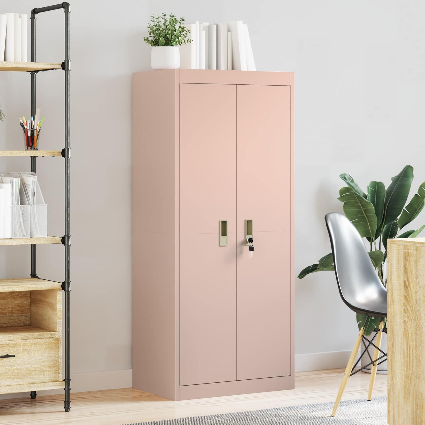Opbergkast met opslag Roze 60 x 40 x 140 cm Koudgewalst Staal