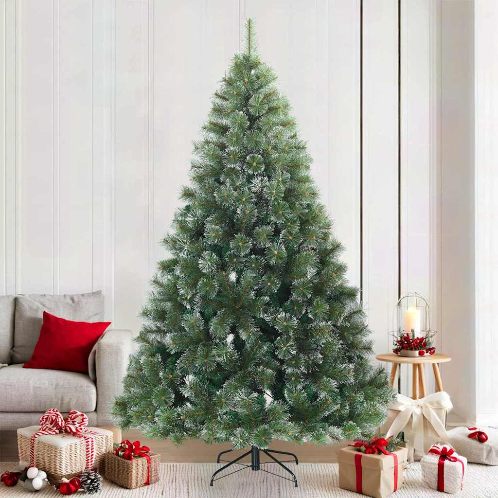Moderne Kunststof Scharnierende Kerstboom Sneeuw Bedekt Wit