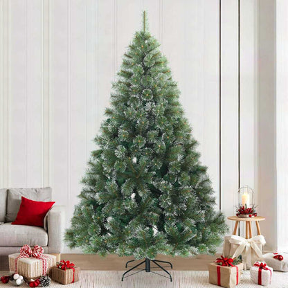 Kunst Kerstboom Met Geveerde Takken, Sneeuw Bedekt 240 cm