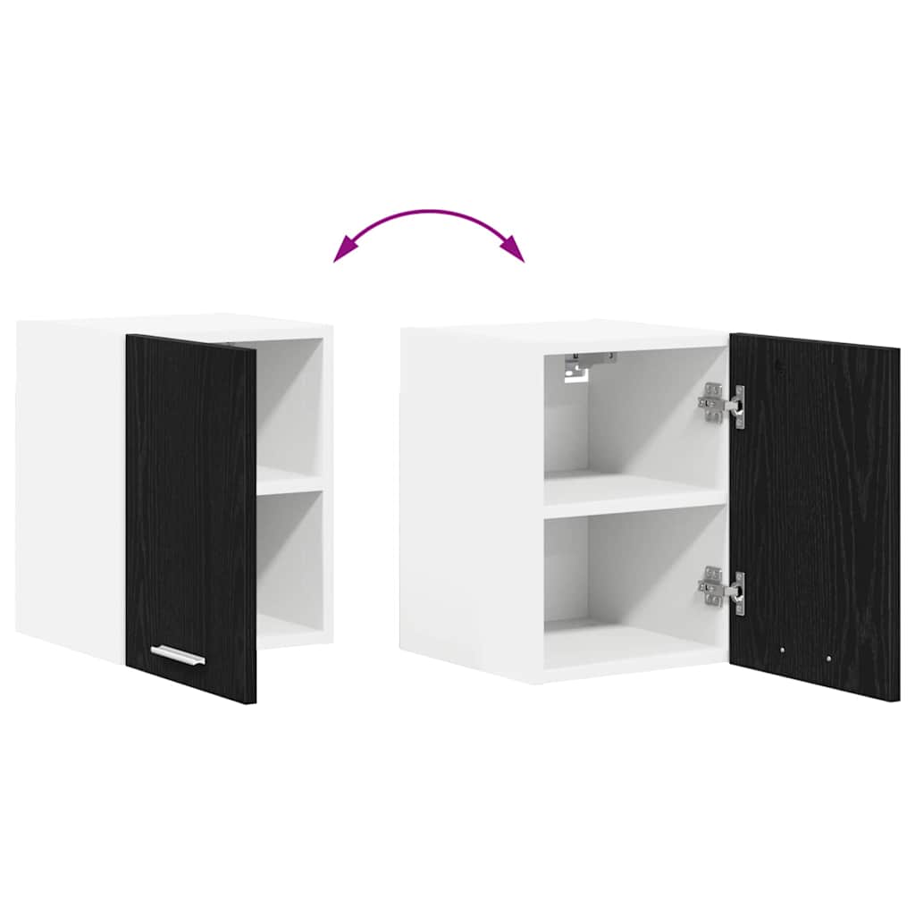 Hangkast Riga Zwarte Eik en Wit 30 x 31 x 40 cm Bewerkt hout