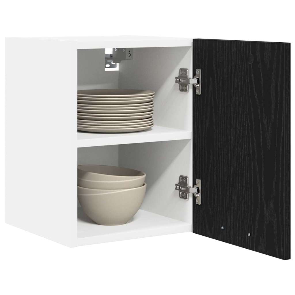 Hangkast Riga Zwarte Eik en Wit 30 x 31 x 40 cm Bewerkt hout