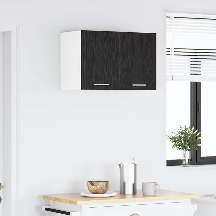 Hangkast met plank Riga 2 pcs Zwarte Eik en Wit 30 x 31 x 40 cm