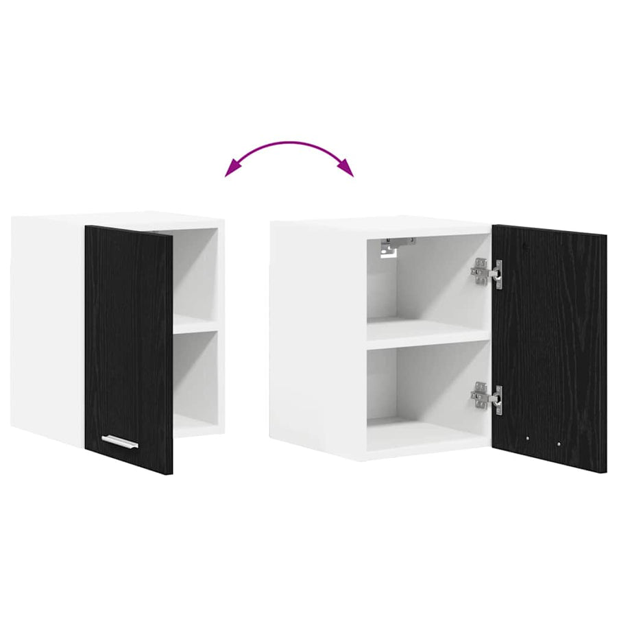 Hangkast met plank Riga 2 pcs Zwarte Eik en Wit 30 x 31 x 40 cm