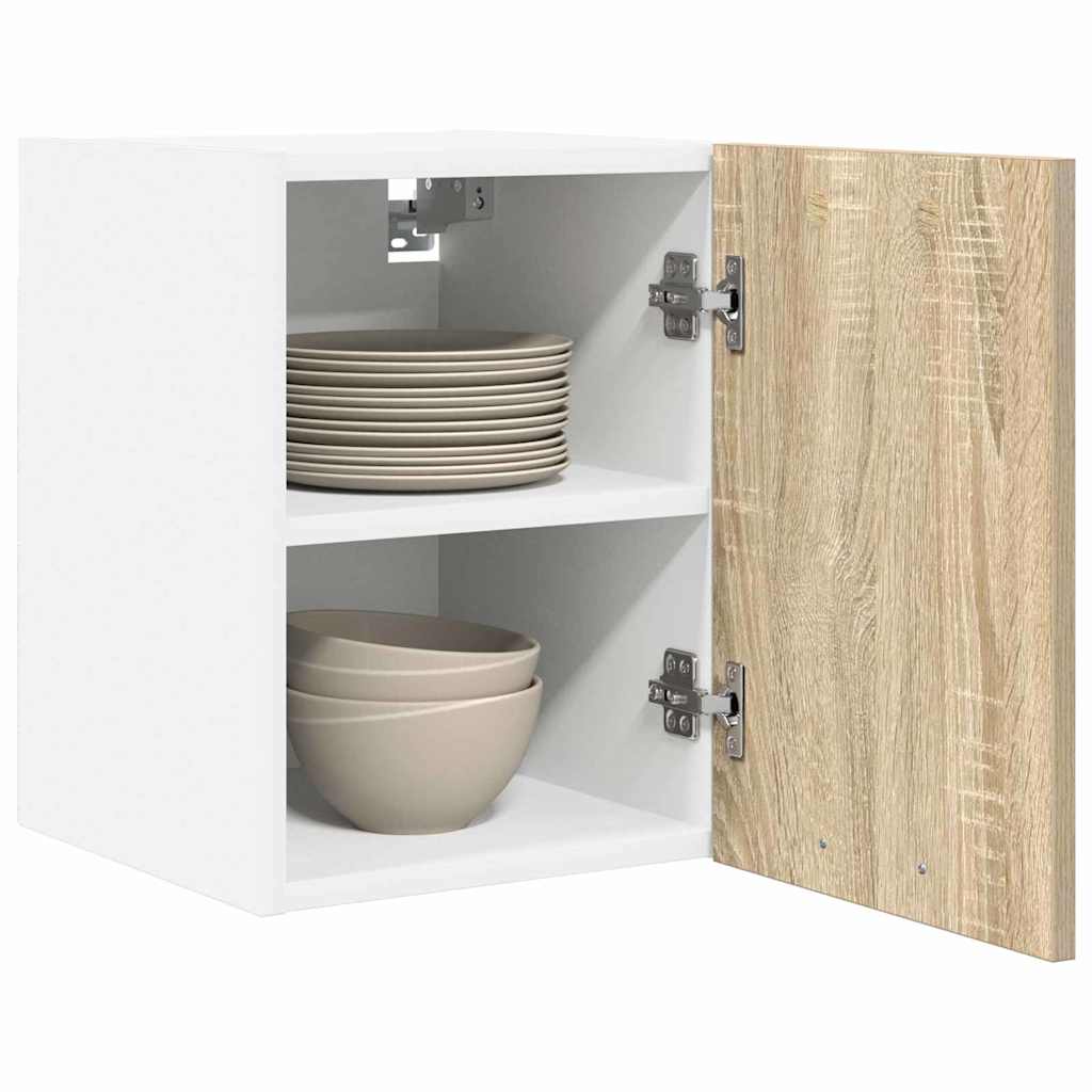 Hangkast Sonoma Eik en Wit 30 x 31 x 40 cm Bewerkt hout