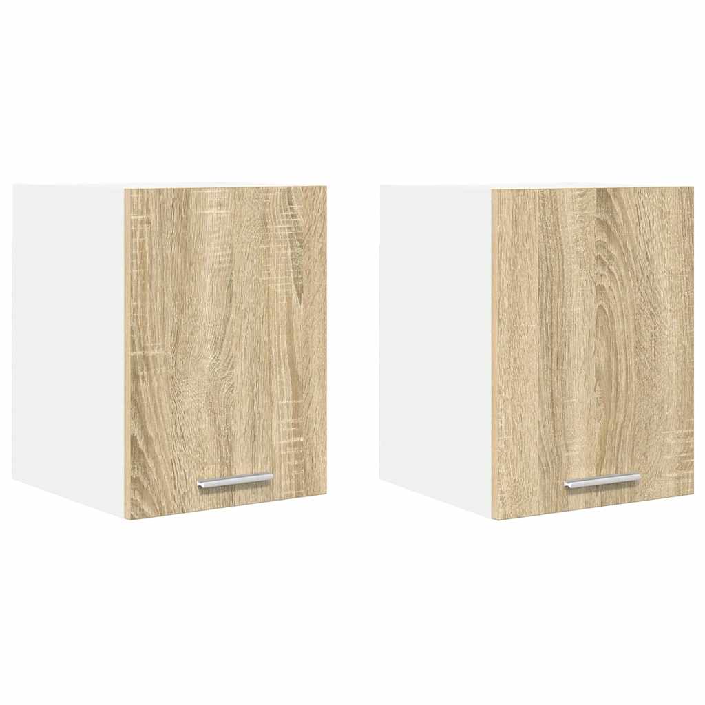 Hangkast met plank Riga 2 pcs Sonoma Eik en Wit 30 x 31 x 40 cm