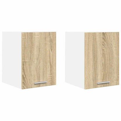 Hangkast met plank Riga 2 pcs Sonoma Eik en Wit 30 x 31 x 40 cm