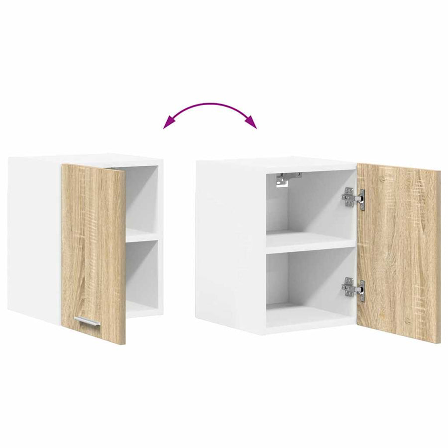 Hangkast met plank Riga 2 pcs Sonoma Eik en Wit 30 x 31 x 40 cm