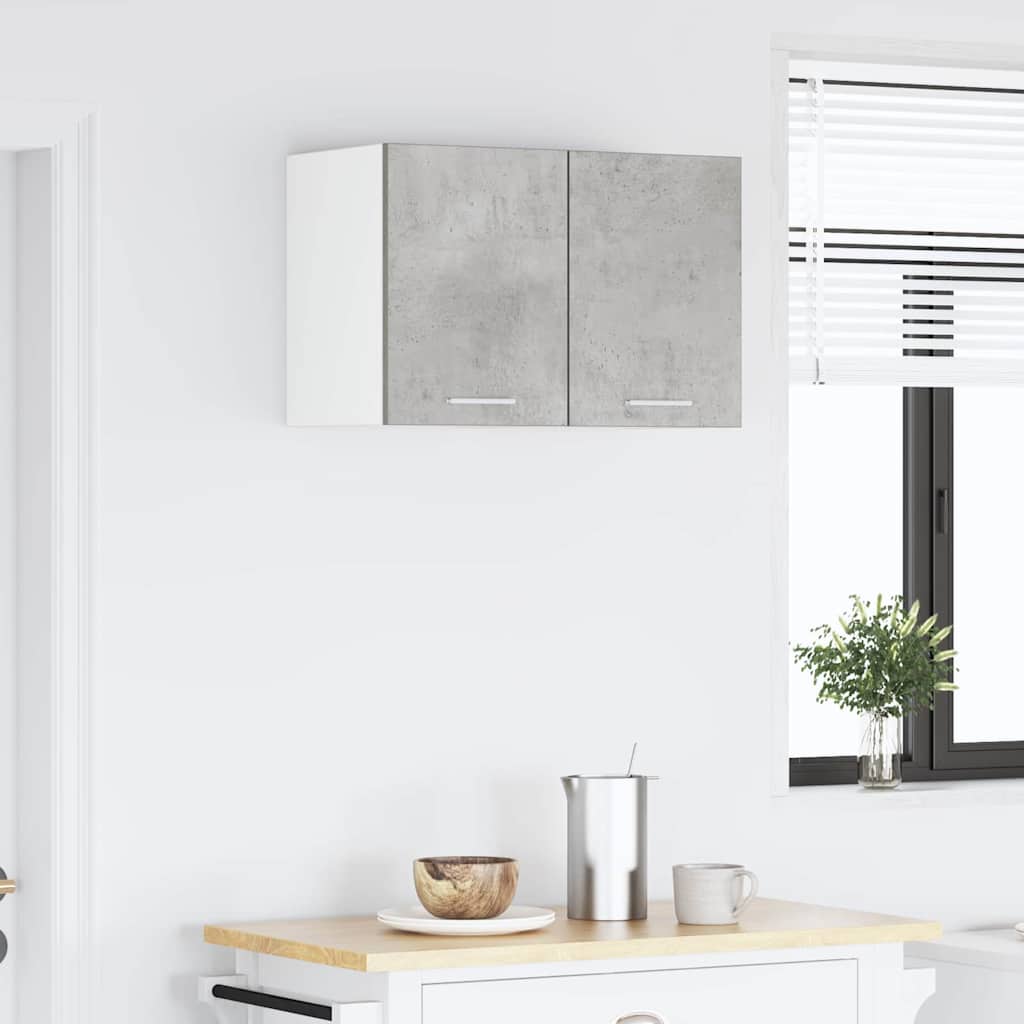 Hangkast Riga Beton Grijs en Wit 30 x 31 x 40 cm Bewerkt hout