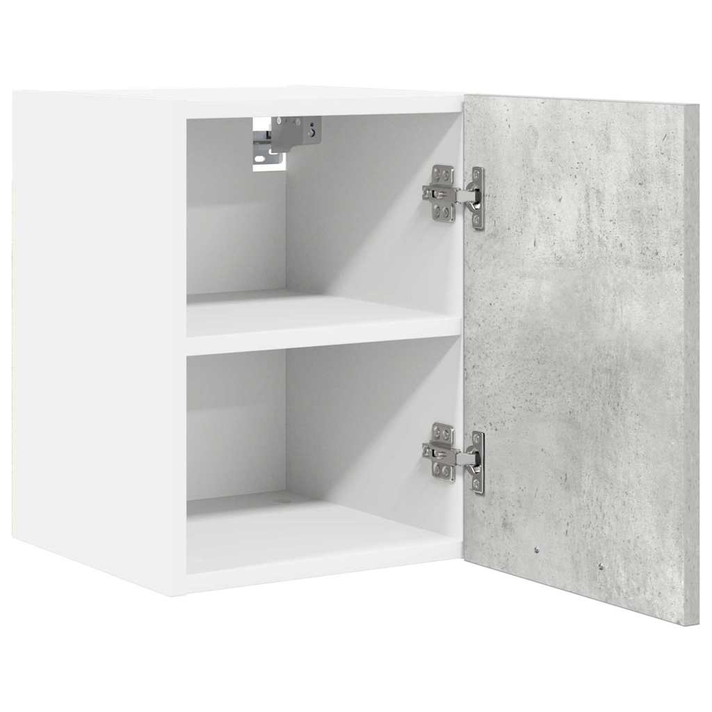 Hangkast Riga Beton Grijs en Wit 30 x 31 x 40 cm Bewerkt hout