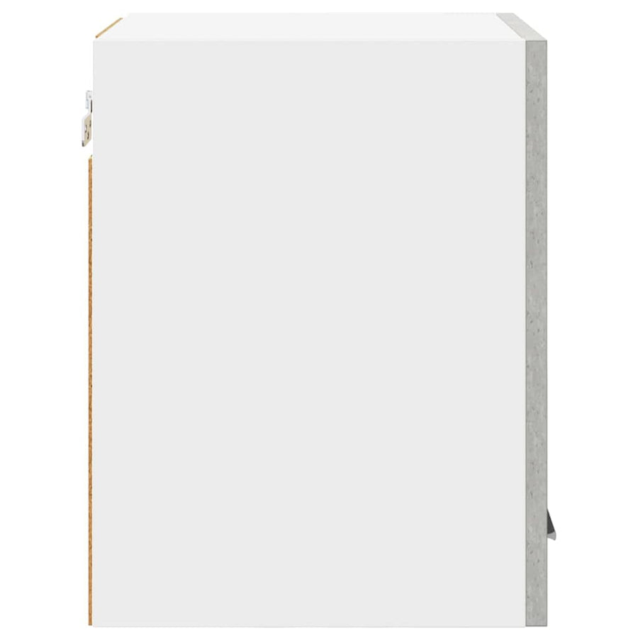 Hangkast Riga Beton Grijs en Wit 30 x 31 x 40 cm Bewerkt hout