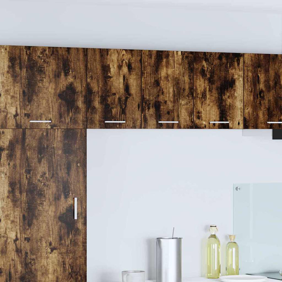 Hangkast Riga Gerookte Eik en Wit 30 x 31 x 40 cm Bewerkt hout