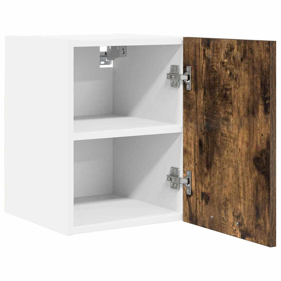 Hangkast Riga Gerookte Eik en Wit 30 x 31 x 40 cm Bewerkt hout