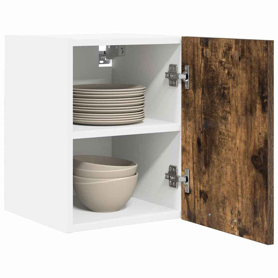 Hangkast Riga Gerookte Eik en Wit 30 x 31 x 40 cm Bewerkt hout