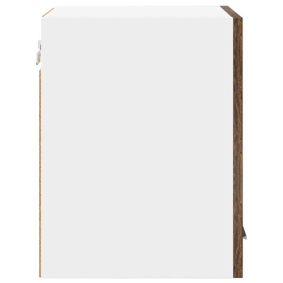 Hangkast Riga Gerookte Eik en Wit 30 x 31 x 40 cm Bewerkt hout