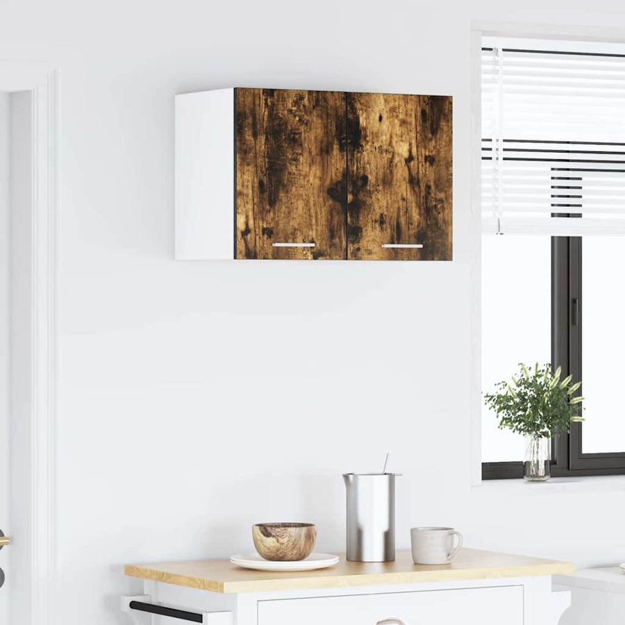 Hangkast Riga 2 pcs Gerookte Eik en Wit 30 x 31 x 40 cm