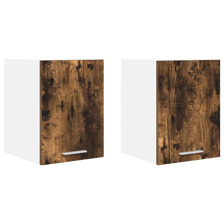 Hangkast Riga 2 pcs Gerookte Eik en Wit 30 x 31 x 40 cm