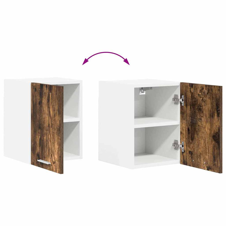 Hangkast Riga 2 pcs Gerookte Eik en Wit 30 x 31 x 40 cm