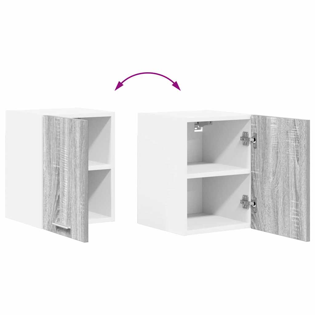 Hangkast Riga Grijs Sonoma en Wit 30 x 31 x 40 cm Bewerkt hout