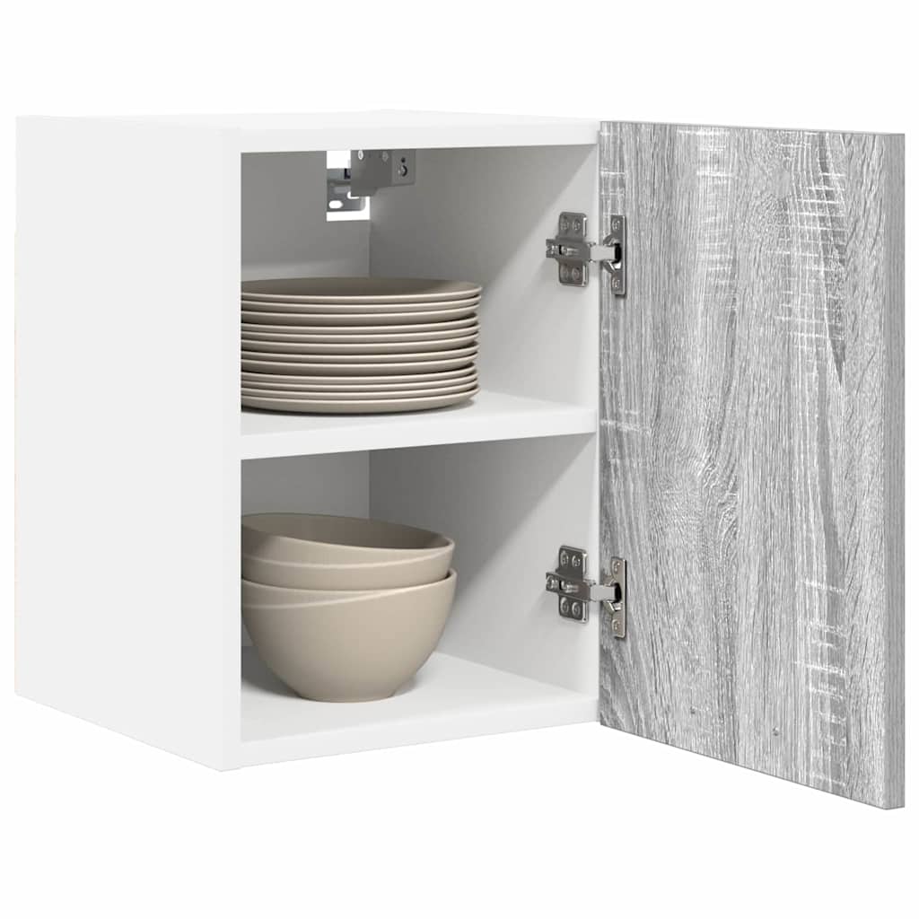 Hangkast Riga Grijs Sonoma en Wit 30 x 31 x 40 cm Bewerkt hout