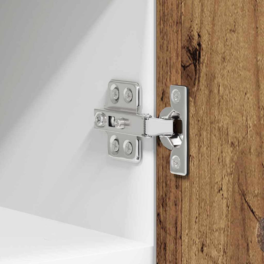 Hangkast Riga Oude Hout en Wit 30 x 31 x 40 cm Bewerkt hout