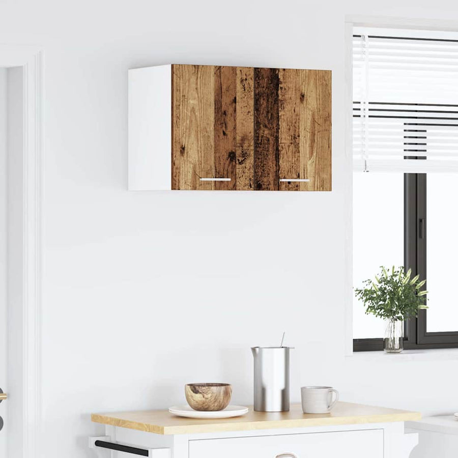 Hangkast Riga Oude Hout en Wit 30 x 31 x 40 cm Bewerkt hout