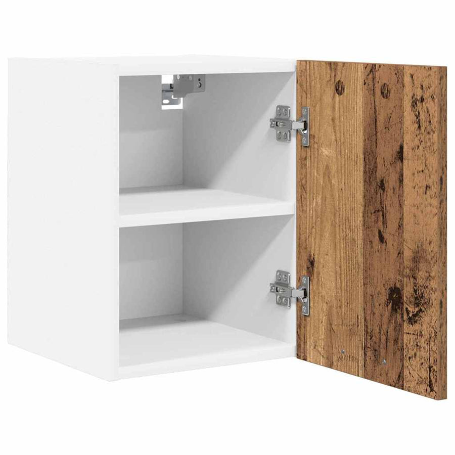 Hangkast Riga Oude Hout en Wit 30 x 31 x 40 cm Bewerkt hout