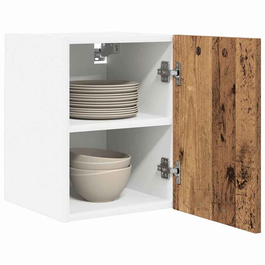 Hangkast Riga Oude Hout en Wit 30 x 31 x 40 cm Bewerkt hout