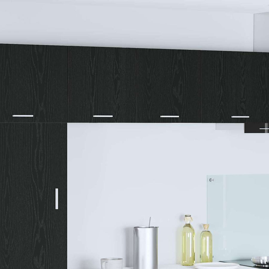 Hangkast Riga Zwarte Eik en Wit 40 x 31 x 40 cm Bewerkt hout