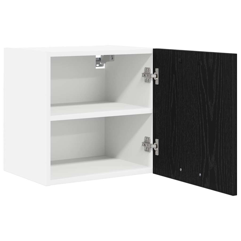 Hangkast Riga Zwarte Eik en Wit 40 x 31 x 40 cm Bewerkt hout