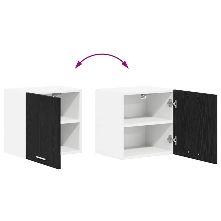 Hangkast Riga Zwarte Eik en Wit 40 x 31 x 40 cm Bewerkt hout