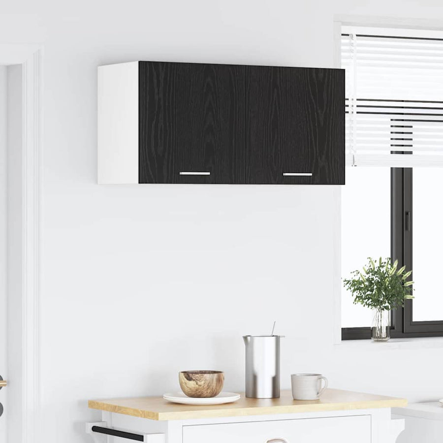Hangkast met plank Riga 2 pcs Zwarte Eik en Wit 40 x 31 x 40 cm