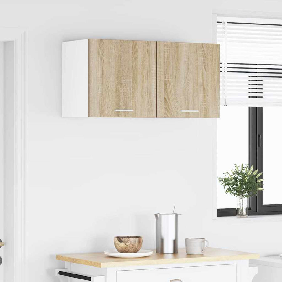 Hangkast met plank Riga 2 pcs Sonoma Eik en Wit 40 x 31 x 40 cm