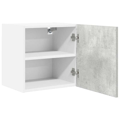 Hangkast Riga Beton Grijs en Wit 40 x 31 x 40 cm Bewerkt hout