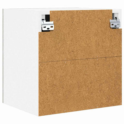 Hangkast Riga Beton Grijs en Wit 40 x 31 x 40 cm Bewerkt hout