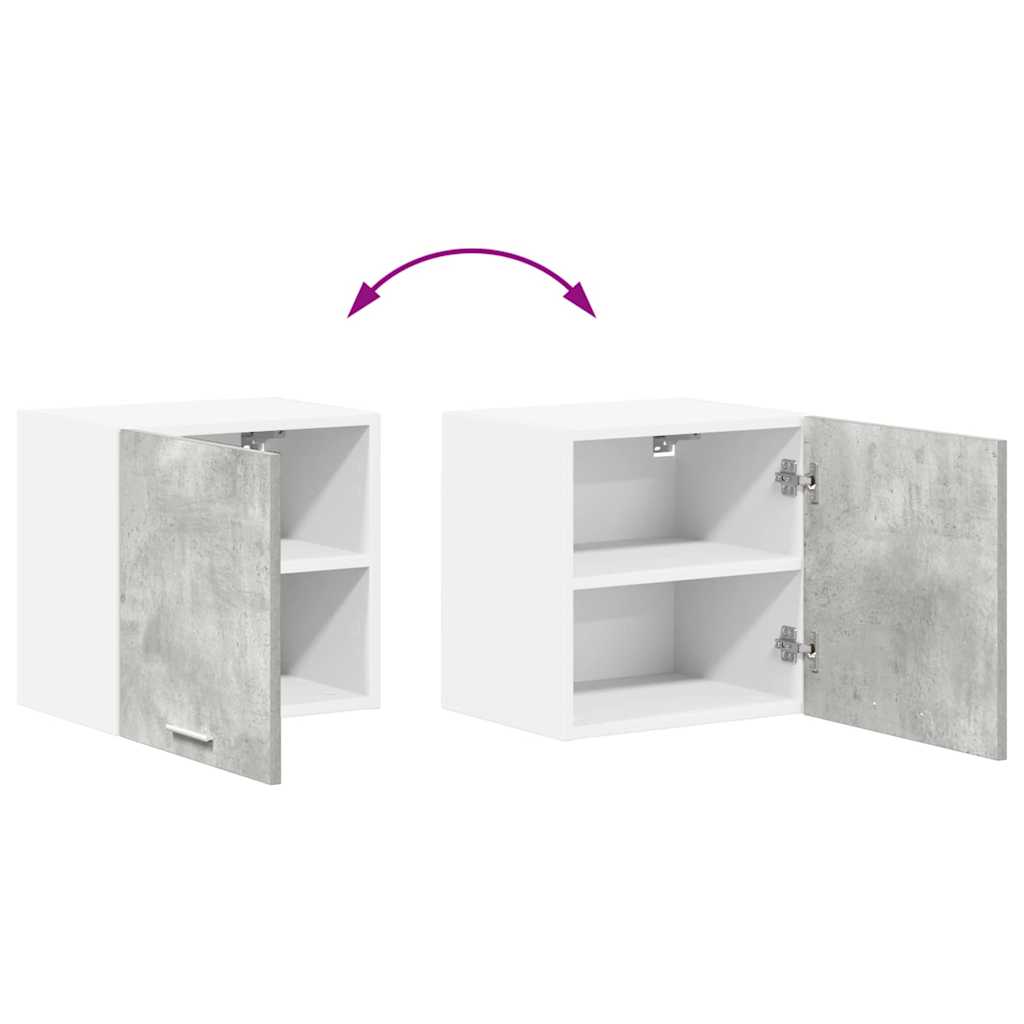 Hangkast Riga Beton Grijs en Wit 40 x 31 x 40 cm Bewerkt hout