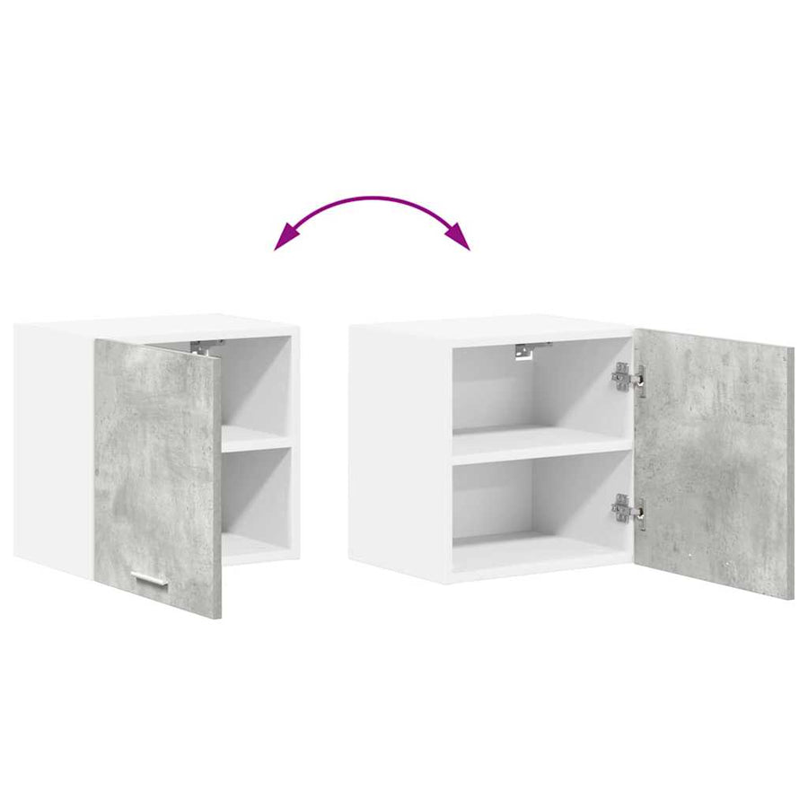 Hangkast Riga Beton Grijs en Wit 40 x 31 x 40 cm Bewerkt hout