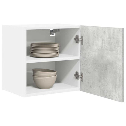 Hangkast Riga Beton Grijs en Wit 40 x 31 x 40 cm Bewerkt hout