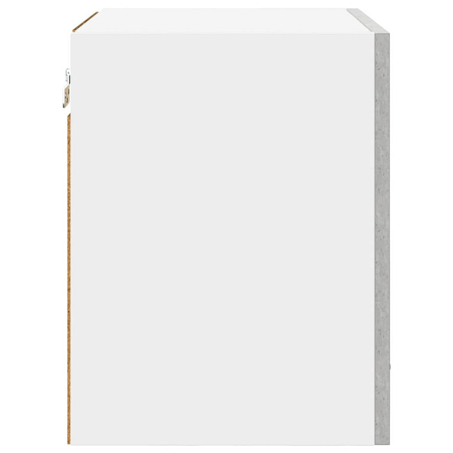 Hangkast Riga Beton Grijs en Wit 40 x 31 x 40 cm Bewerkt hout