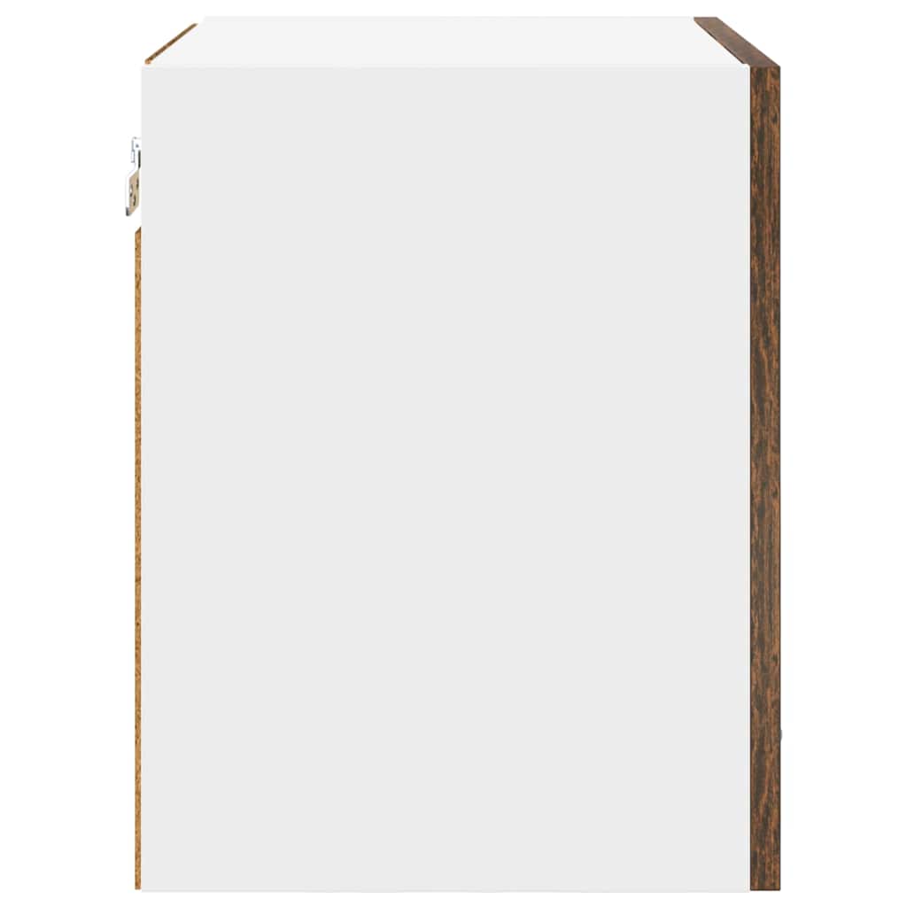 Hangkast Riga Gerookte Eik en Wit 40 x 31 x 40 cm Bewerkt hout