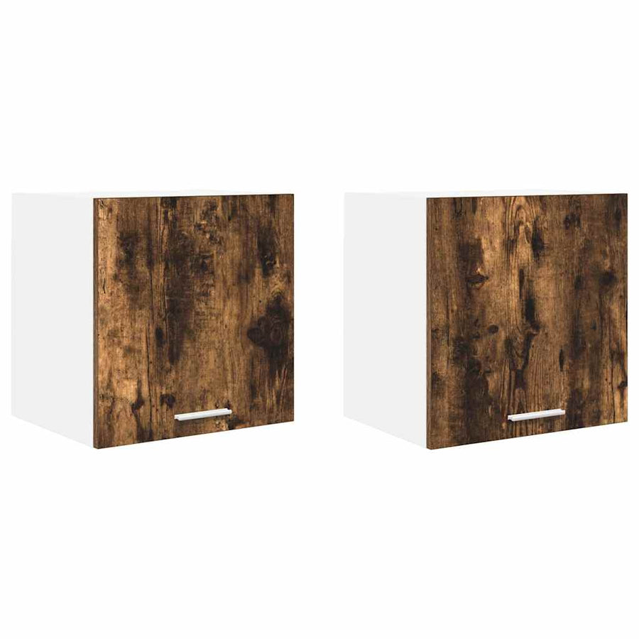 Hangkast Riga 2 pcs Gerookte Eik en Wit 40 x 31 x 40 cm